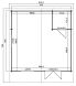 Gartenhaus VALENTIN 595 x 595 cm 44mm (A) Doppelnut
