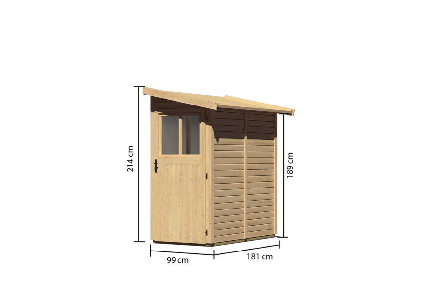 Karibu Gartenhaus GÖRLITZ naturbelassen 19mm Wandstärke