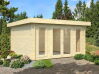 Flachdachhaus WESER Variante 1-4; 380 x 380 cm; 40mm Doppelnut; ohne Boden (P)
