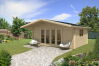 Gartenhaus Camilla 5x4 m + 1,5 m Vordach / 70mm