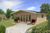 Gartenhaus Camilla 5x6 m + 1,5 m Vordach / 70mm