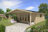 Gartenhaus Camilla 5x6 m + 2 m Vordach / 45mm