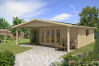 Gartenhaus Camilla 6x6 m + 2 m Vordach / 45mm