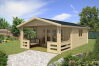 Gartenhaus Cornelia 4x5 m + 2 m Terrasse / 45mm