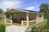 Gartenhaus Cornelia 5x4 m + 3 m Terrasse / 45mm