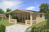 Gartenhaus Cornelia 5x5 m + 2 m Terrasse / 70mm