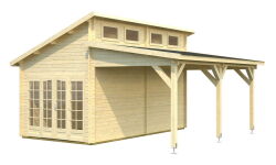 Gartenhaus Boris 70, 600 x 570 cm Bohlenmass, 70 mm massive Blockbohlen