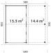 Gartenhaus Boris 70, 600 x 570 cm Bohlenmass, 70 mm massive Blockbohlen
