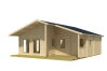 Ferienhaus GANGES 70 (Basis Fenster) 780 x 730 cm; 70mm Wandstärke; inkl. Terrasse