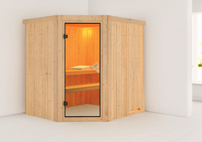 Karibu Sauna SIIRIN 196x170 cm inkl. 9 KW Ofen integr. Strg. AKTION