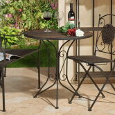Tischgruppe Balkonset VincenteTisch 70cm rund + 2 x passende Stühle schwarz/braun