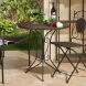 Tischgruppe Balkonset VincenteTisch 70cm rund + 2 x passende Stühle schwarz/braun