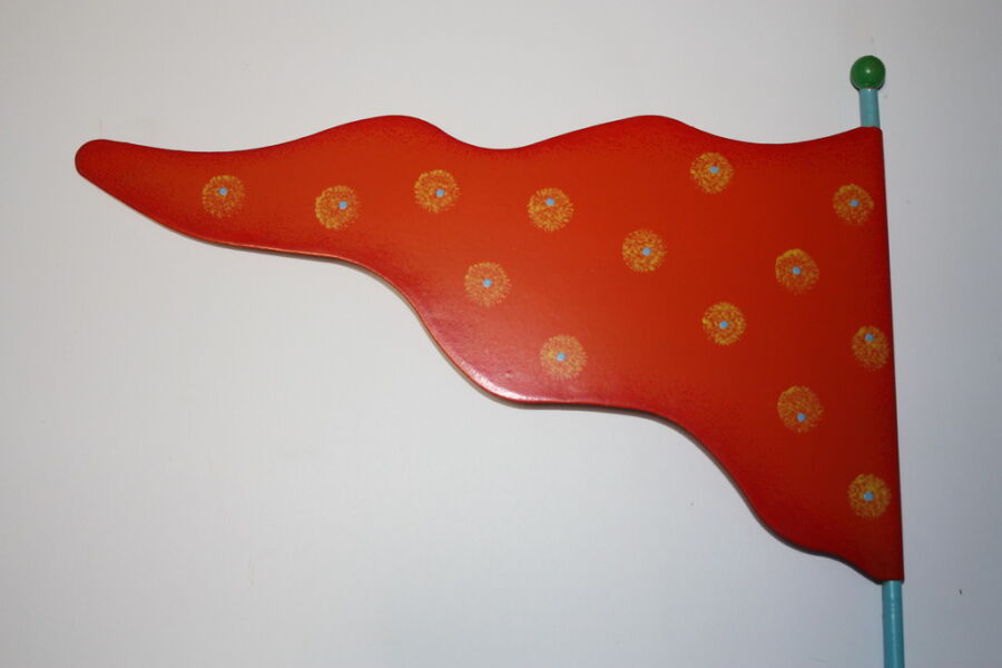 Kinder - Begrenzungswimpel / Fahne aus Metall,150cm,verschiedene Farben / 6 Stück