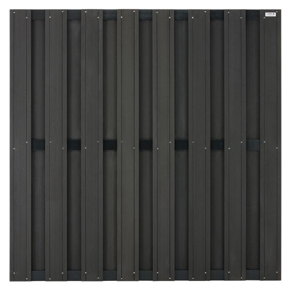WPC-Zaun DESIGN anthrazit mit ALU Träger anthrazit, 180x180x3,9cm