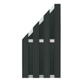 WPC-Zaun DESIGN anthrazit mit ALU Träger silber,...