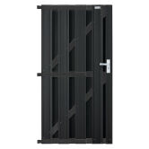 WPC-Gartentür DESIGN anthrazit mit ALU Träger...