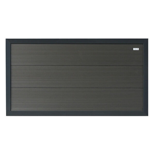 WPC-Zaun FORTE anthrazit mit ALU Rahmen anthrazit, 180x93x4cm halbhohes Element