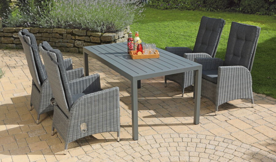 Sunny Smart Gartentisch Campus II NEU Aluminium pulverbeschichtet taupe 160x90 cm