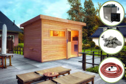 Karibu Saunahaus TOPGARDEN 1 / SUVA 2 / natur / mit 9KW...