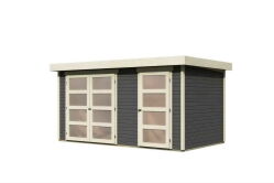 Karibu Gartenhaus MÜHLENTRUP 1 terragrau 404 x 217 cm