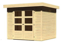 Karibu Gartenhaus ASKOLA 3 naturbelassen; 242 x 217 cm