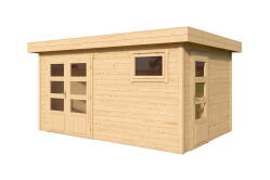 Gartenhaus SAMUEL 28 Flachdach 420x280 cm (L), 28mm, 2...