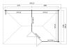 Gartenhaus ANHALT 5-Eck 280x330 cm (L)  Sockelmass + 275 cm Schleppdach; 28mm Blockbohlen; ohne Boden