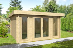 Flachdachhaus WESER 4, 380 x 380 cm (L), 40mm Doppelnut,...