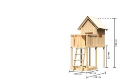 Karibu Spielturm FRIEDA naturbelassen inkl. Sandkiste