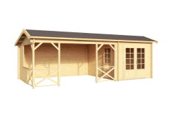 Gartenhaus BAYERN 647x300 cm Sockelmass inkl. Schleppdach...