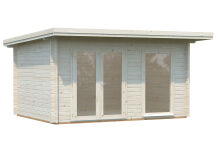 Gartenhaus HEIDI 11,7 m² - 430x320 cm, 44 mm, ISO, inkl. Fußboden, naturbelassen