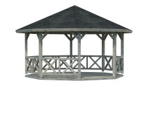 Palmako Pavillon BETTY 25,0 m² - 615x465 cm, 12x12 cm Leimholz-Pfosten, naturbelassen