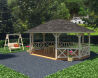 Palmako Pavillon BETTY 25,0 m² - 615x465 cm, 12x12 cm Leimholz-Pfosten, naturbelassen