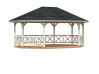 Palmako Pavillon BETTY 25,0 m² - 615x465 cm, 12x12 cm Leimholz-Pfosten, naturbelassen