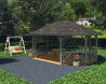 Palmako Pavillon BETTY 25,0 m² - 615x465 cm, 12x12 cm Leimholz-Pfosten, naturbelassen