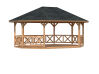 Palmako Pavillon BETTY 25,0 m² - 615x465 cm, 12x12 cm Leimholz-Pfosten, naturbelassen
