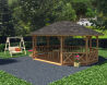 Palmako Pavillon BETTY 25,0 m² - 615x465 cm, 12x12 cm Leimholz-Pfosten, naturbelassen