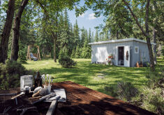 Palmako Gerätehaus KALLE 16,9 m²  561x330 cm , 18+70 mm, inkl. Fußboden, naturbelassen