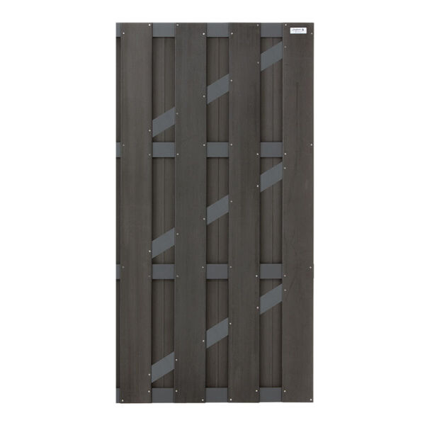 WPC-Gartentür/Zaun BASIC anthrazit mit ALU Träger anthrazit pulverbeschichtet 90x180x2,9cm inkl Beschlagset Baisc Tur