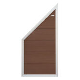 WPC-Zaun FORTE braun mit ALU Rahmen silber schräg,...