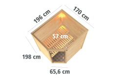38mm Massivholzsauna MIA
