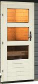 38 mm Saunahaus SKROLLAN 2  / Ofen 9 kW Bio externe Strg easy / terragrau