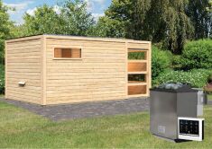 38 mm Saunahaus HYGGE / Ofen 9 kW Bio externe Strg easy