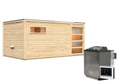 38 mm Saunahaus HYGGE / Ofen 9 kW Bio externe Strg easy