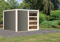Karibu Saunahaus CUBEN / TOPGARDEN 4 / terragrau / mit...