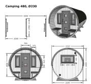 Campingfass Modell 235 x 480 cm inkl. Dachschindeln schwarz, Bausatz