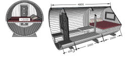 Campingfass Modell 235 x 480 cm inkl. Dachschindeln schwarz, Bausatz
