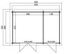 Gartenhaus LINDA40, 440x300 cm + 400 cm (L) Schleppdach; 40 mm Doppelnut; 2 Räume; ohne Boden