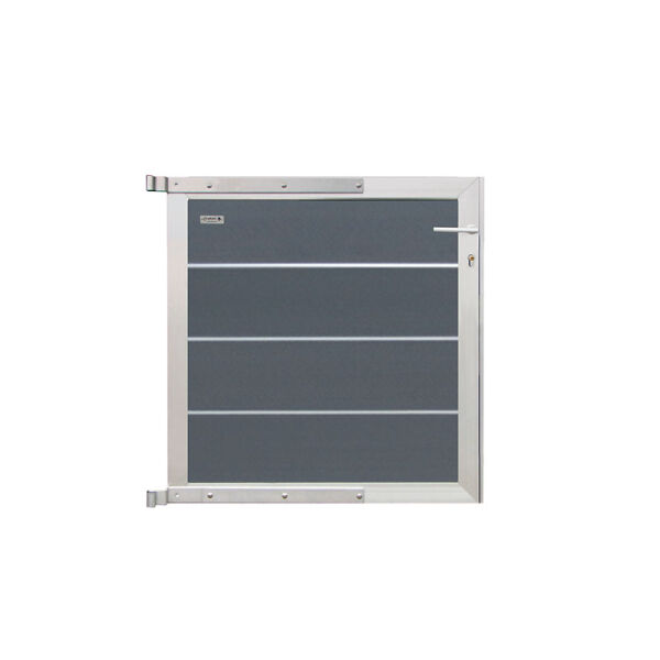 WPC-MODULAR Serie "steingrau/aluminium" Gartentür 90x91 cm SET vormontiert (ohne Pfosten) (AL)