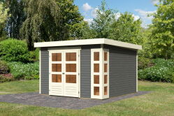 Karibu Gartenhaus KERKO 6 terragrau 302 x 306 cm